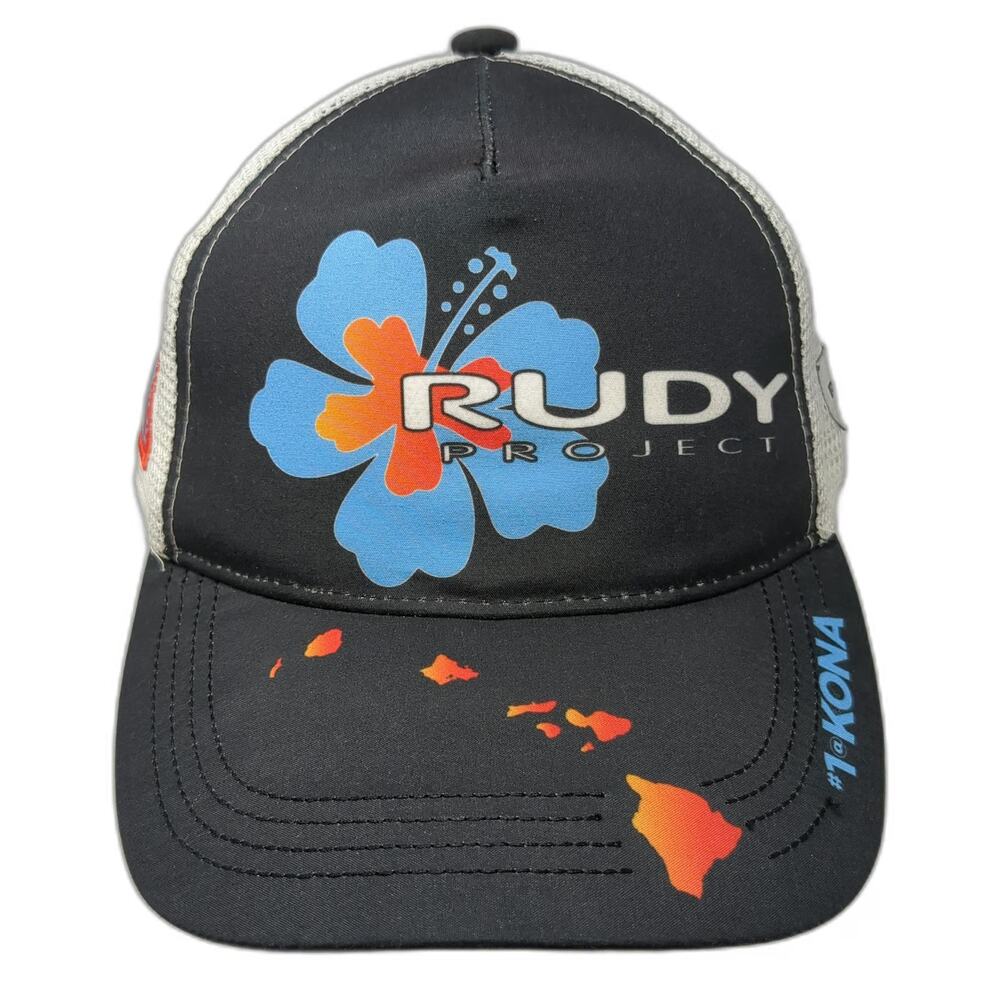 Rudy Project Trucker Hat Black One Size Snapback Hawaii Kona Hibiscus Flower